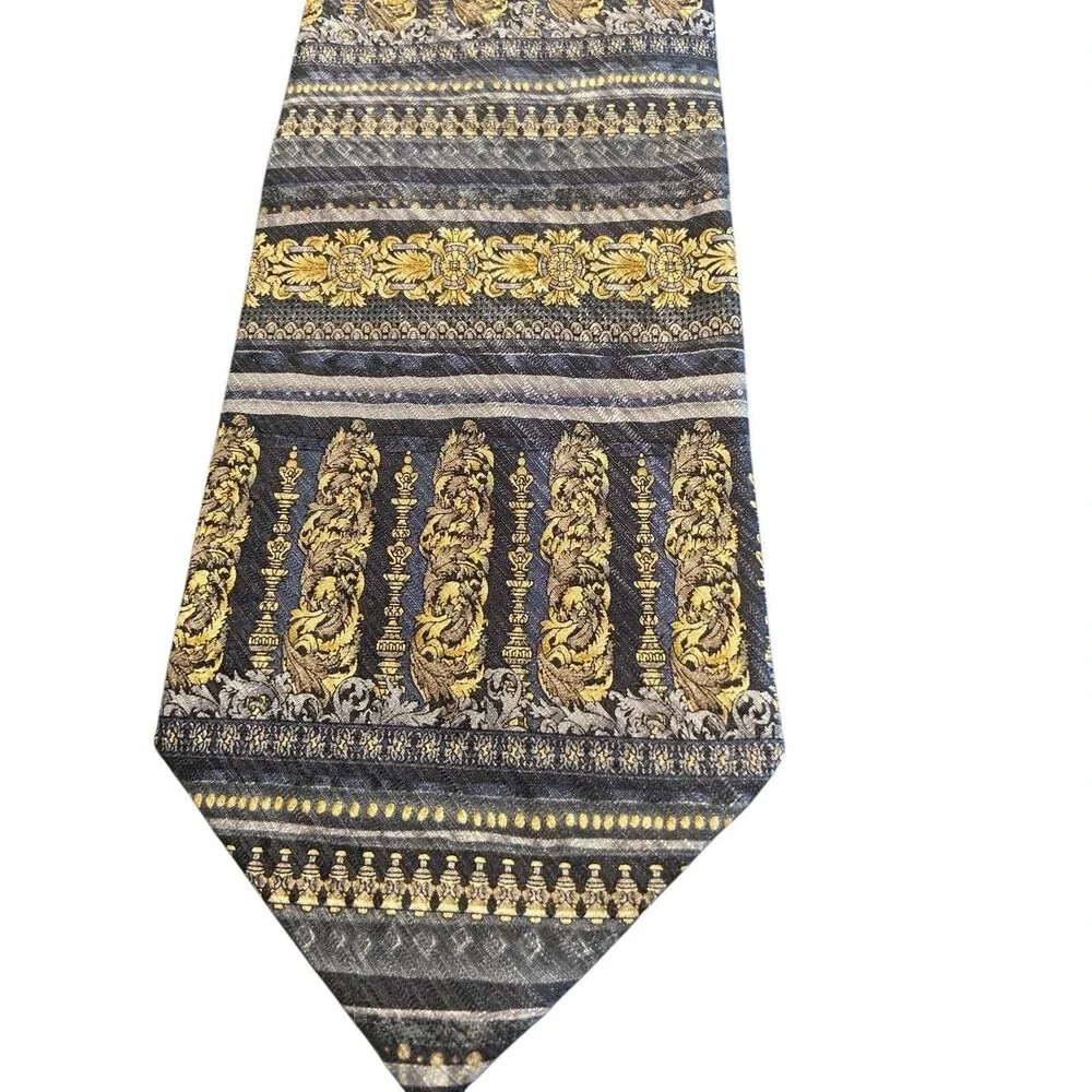 Daniel de Fasson Blue & Gold  Silk Tie‎